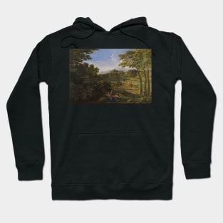 Landscape with Two Nymphs and a Snake by Nicolas Poussin Hoodie